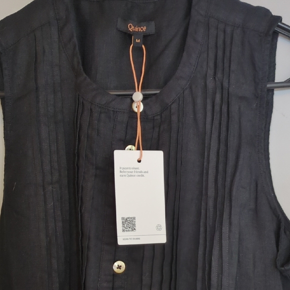 Sleeveless Black Button-Front Women’s Dress - Picture 3 of 8